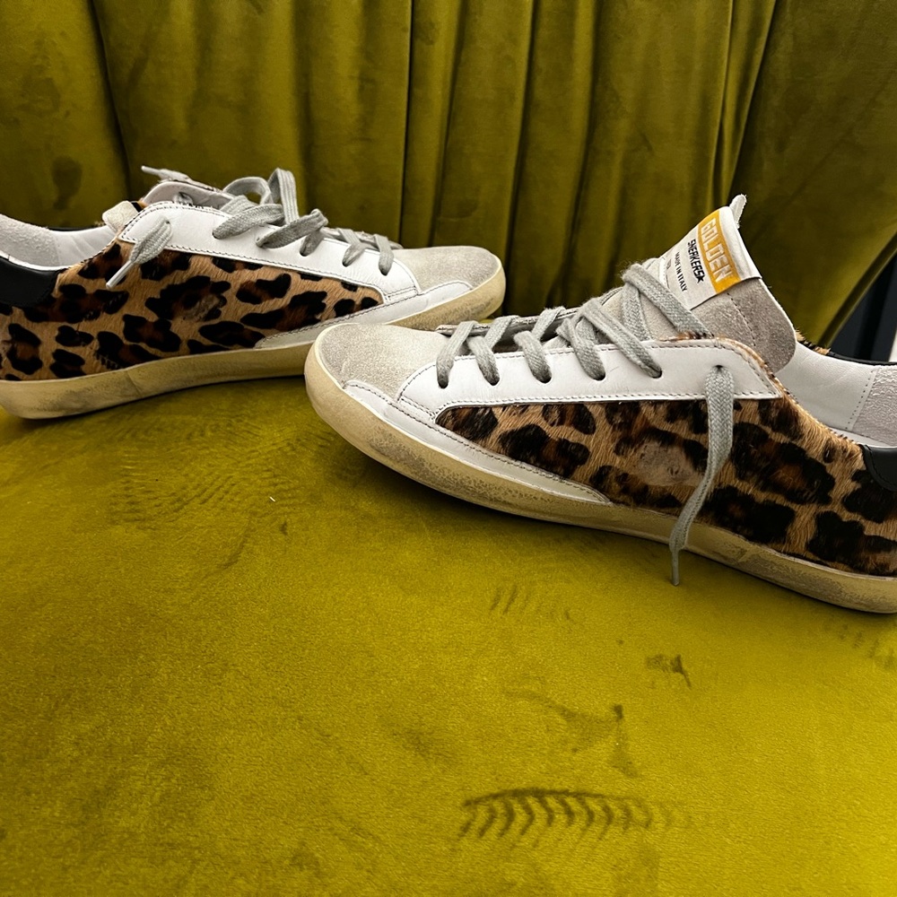 Golden Goose Calf Leather Leopard Super Star Sneaker - Picture 8 of 16